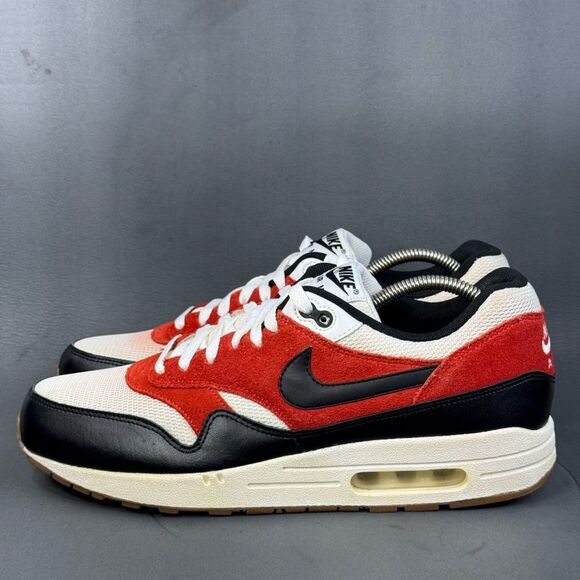 Nike Air Max 1 Essential White Gamma Orange Red athletic sneakers men’s 11.5 - Picture 1 of 8